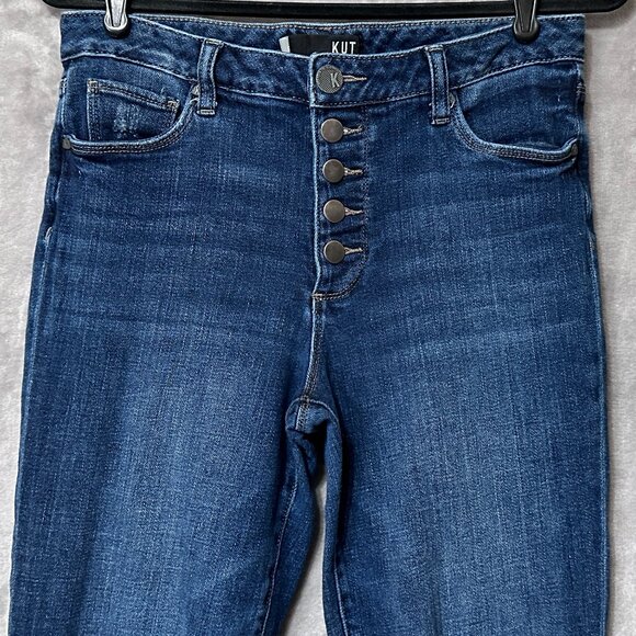 Kut from the Kloth Reese Fab Ab Ankle Straight Leg Jean Button-Fly Sz 6 - Picture 2 of 10